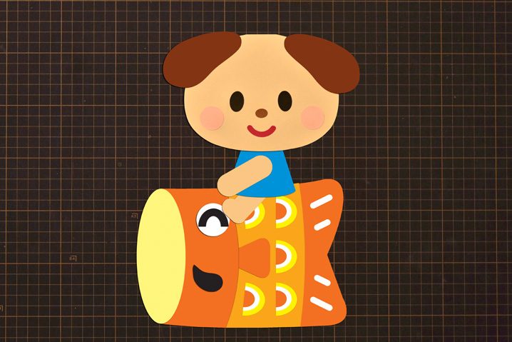 作品紹介 ☆壁面飾り工房横80cm 「こいのぼりおおきいね！」 ５月 子供の日 春 幼稚園 保育園 学校 病院 施設 知育 壁面装飾 型紙 製作☆壁面飾り工房ブログ