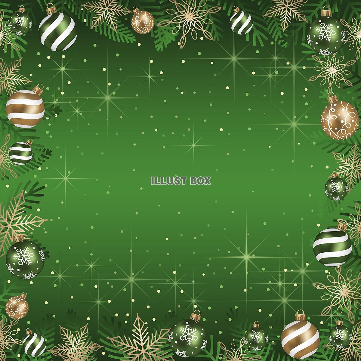 可愛いイラスト無料背景 クリスマス 雪の結晶 緑 − free illustration Background ChristmasSnowflake Greenイラストダウンロード