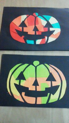 ハロウィン ステンドグラス風 グラス絵の具絵画 かぼちゃ - メルカリ