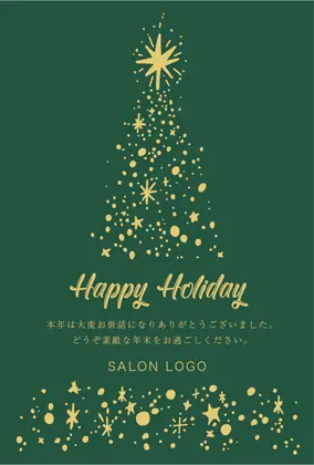 Xmas年末挨拶状 制作おしゃれなスターライトホリデーデザインDMX029┃Rayer.jp