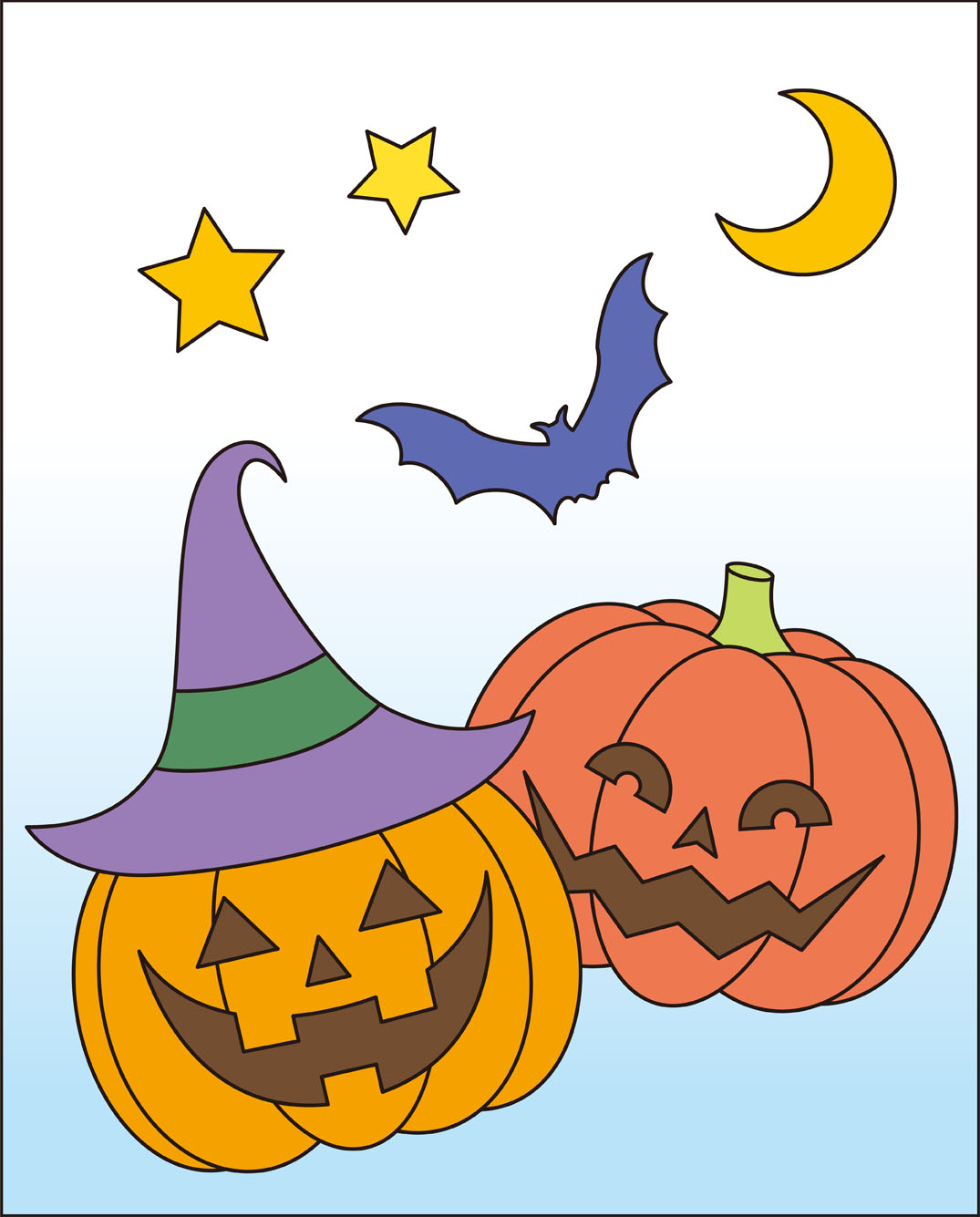 ハロウィン 風船 ・ぬりえ無料イラスト素材素材ラボ