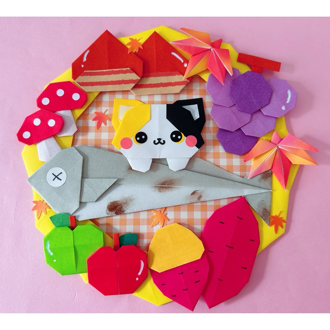 折り紙 秋にぴったり♪金木犀リースの作り方How to Make an Origami Osmanthus WreathPerfect forAutumn!– ちっしー折り紙 Chisshy Origami折り紙モンスタ