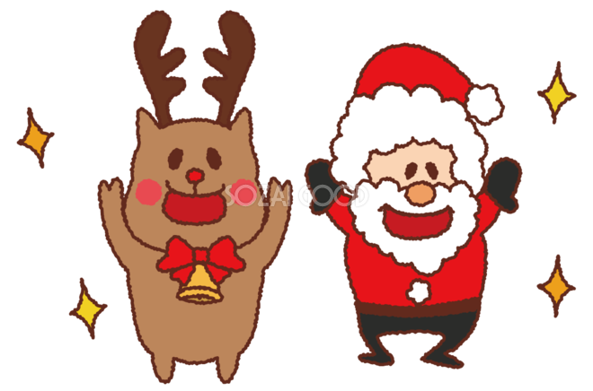 サンタクロースの12月イラストのフリー素材イラストイメージ