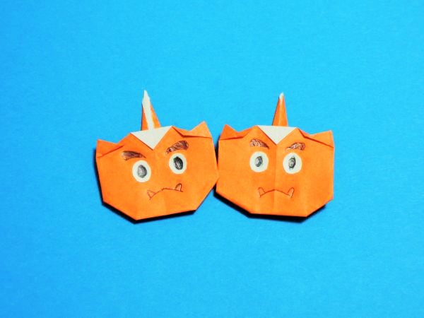 鬼の折り紙！3歳児でも簡単かわいい折り方かんたん工作・折り紙☆選り好み