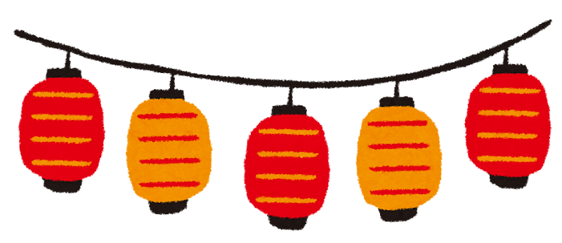 8月・祭り＆夏・花火・手書き風のデザイン かわいいイラストのフレーム・飾り枠 素材となりま