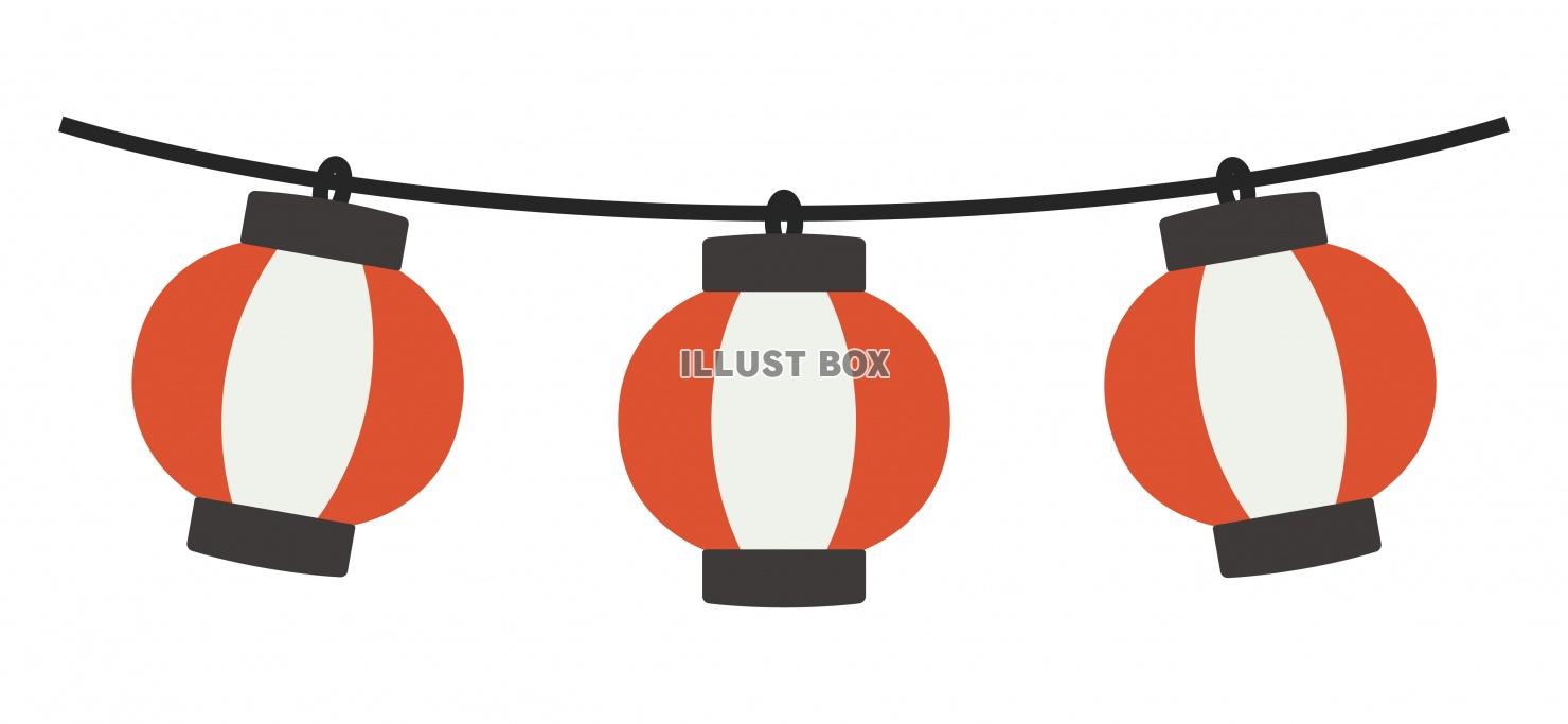 提灯 カラフル：イラスト無料