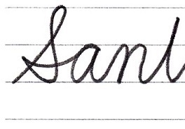 サンタクロースからの手紙 英語 クリスマスカード 手書 お名前付 筆記体 サンタ