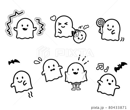 ハロウィンナイトのおばけたち』- 可愛いおばけの塗り絵 – ドゥードゥルアート 図柄無料ダウンロード - 印刷・商用利用可無料プリントのスタプリ