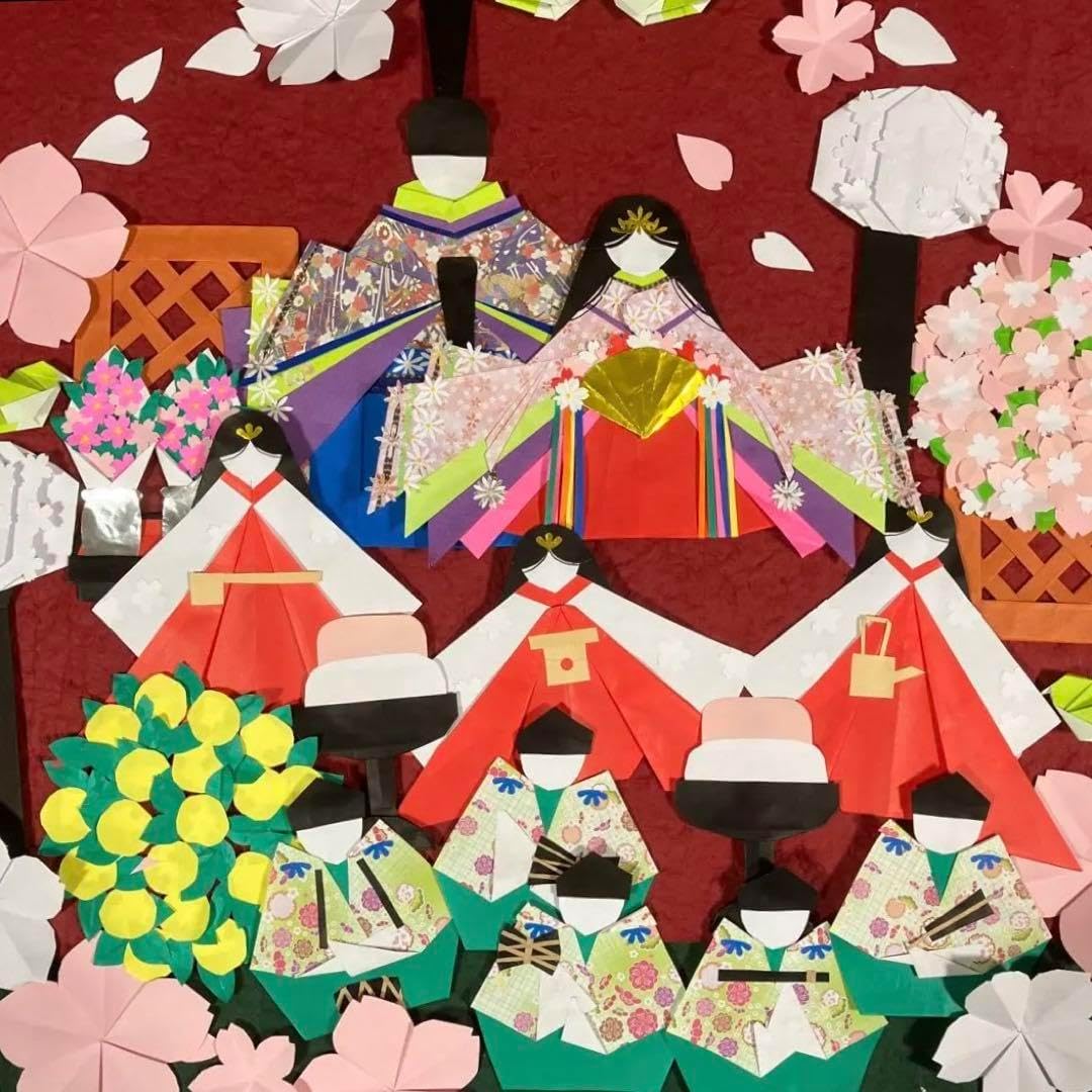 折り紙 お内裏様お雛様桜の木🌸How to make Japanese Hina doll雛 桜 ひな祭り 桜の花 花 さくら 櫻花 Sakura 벚꽃 折り方 おりがみ origam 摺紙