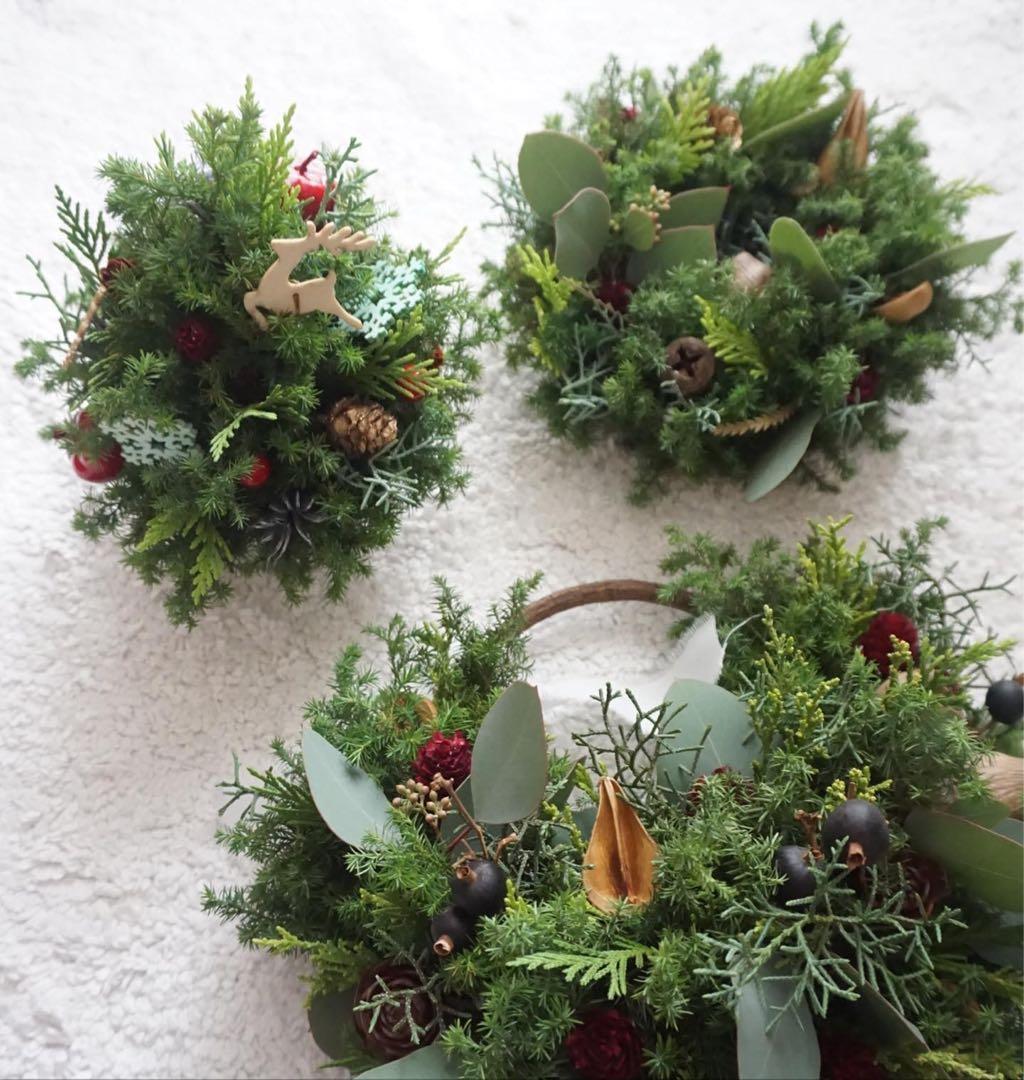 10〜12月限定 最高のクリスマスを！ ドライフラワーとプリザーブドフラワーでつくるナチュラルクリスマスリースアトリエロイ〜atelierRoy〜名古屋千種区東山公園の小さな花屋＆フラワーアレンジメント教室