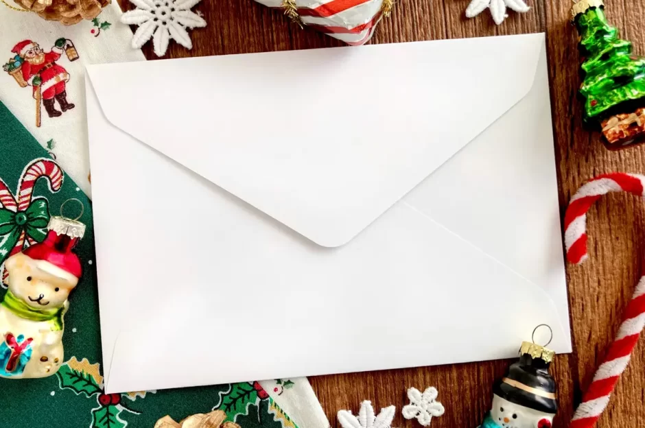 サンタクロースからの手紙 英語 クリスマスカード 手書 お名前付 筆記体 サンタ