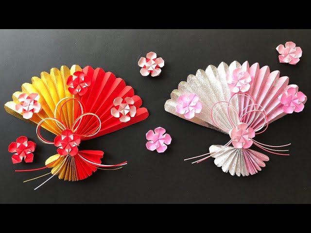 扇子の作り方100均折り紙で正月飾り作り✨