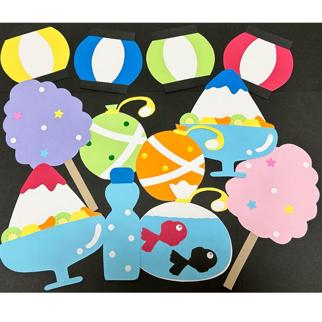 ☆無料ダウンロード型紙「花火」夏 祭り７月 ８月 幼稚園 保育園 老人ホーム 介護施設 デイサービス 壁面装飾 型紙 製作 イベント タイトル☆ 壁面 飾り工房