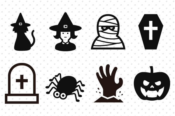 カボチャのハロウィン漫画アイコンイラストかわいい魔女猫。動物ハロウィーンアイコンコンセプトプレミアム。漫画のスタイルPremiumベクトル素材