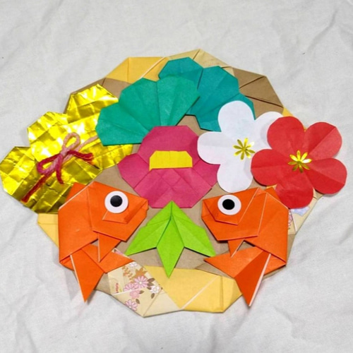 折り紙 しめ縄のリース2 簡単な折り方 Origami decoration on New Year's day tutorial niceno1