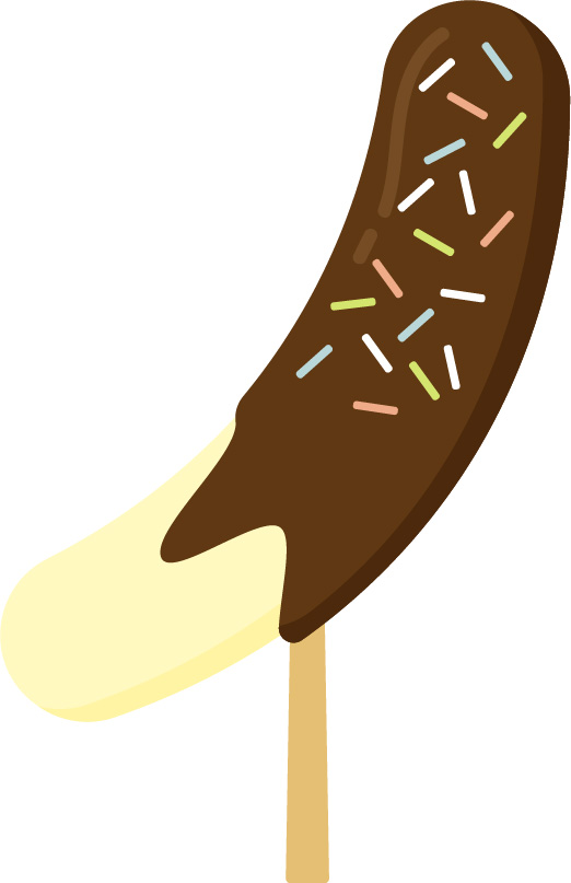 かわいいチョコバナナの無料イラスト・商用フリーオイデ43