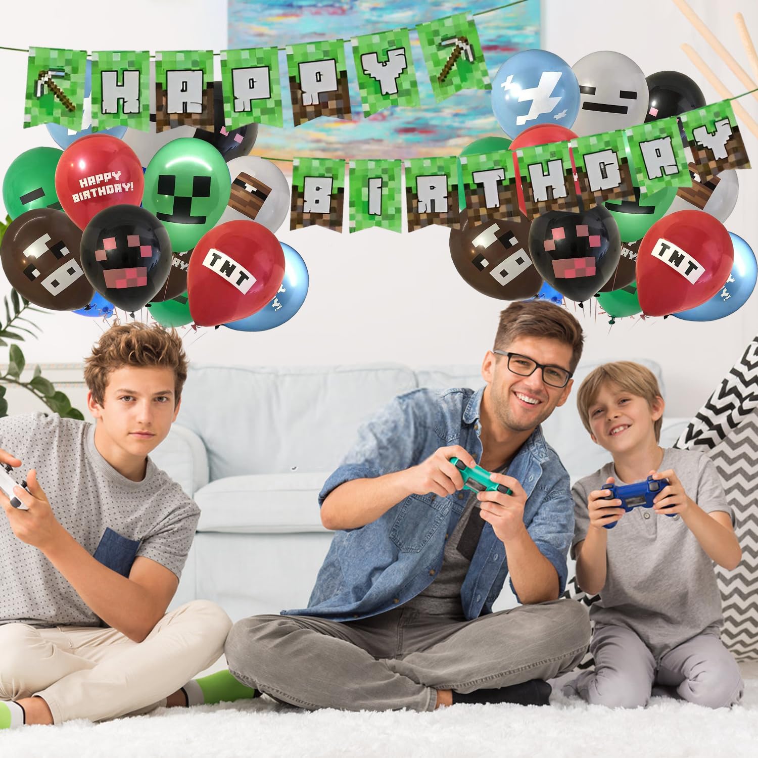 楽天市場お買い物マラソン マイクラ マインクラフト 誕生日バルーン セット ゲーム 誕生日 飾り付け 飾り バルーン 風船 男の子 数字ナンバーバルーン ガーランド 大きい バースデー パーティー アルミバルーン キャラクター 送料無料 翌日配送 : sanana store 楽天