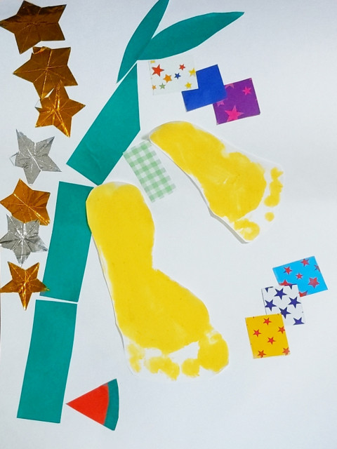 craft0歳児からの手形足形アート制作保育ネタ工作保育園七夕飾り