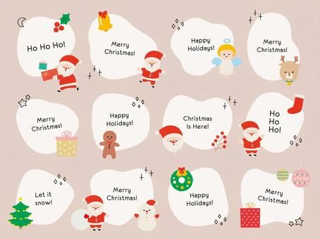 雪の囲みの赤いクリスマスフレーム飾り枠イラスト無料イラスト かわいいフリー素材集 フレームぽけっと