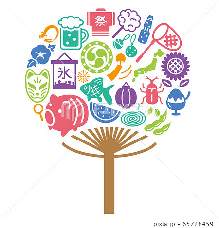 うちわ 夏祭りの無料チラシテンプレート-パワポンbyアスクル