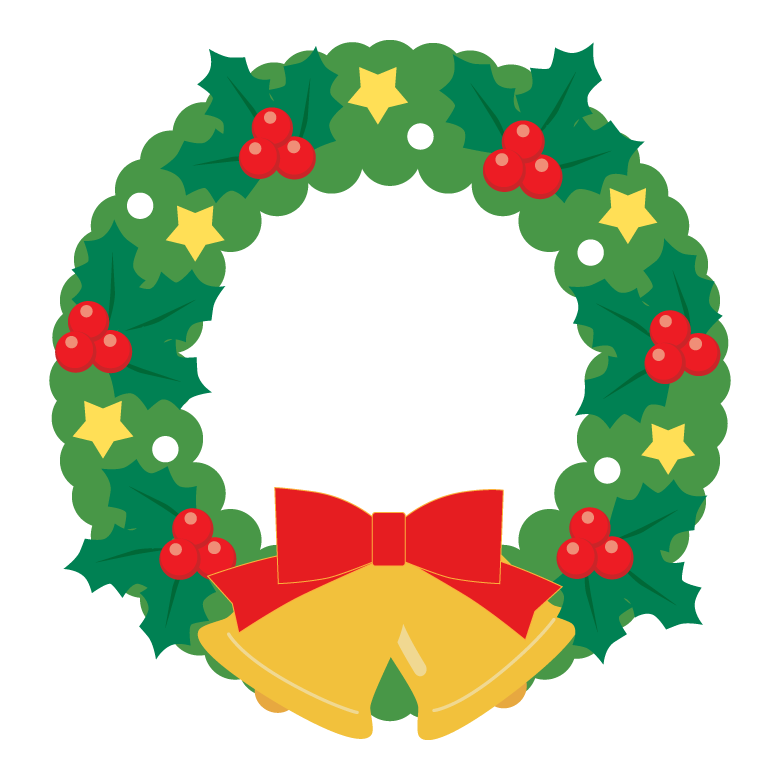 クリスマスリースのイラスト商用OKの無料イラスト素材サイト ツカッテ