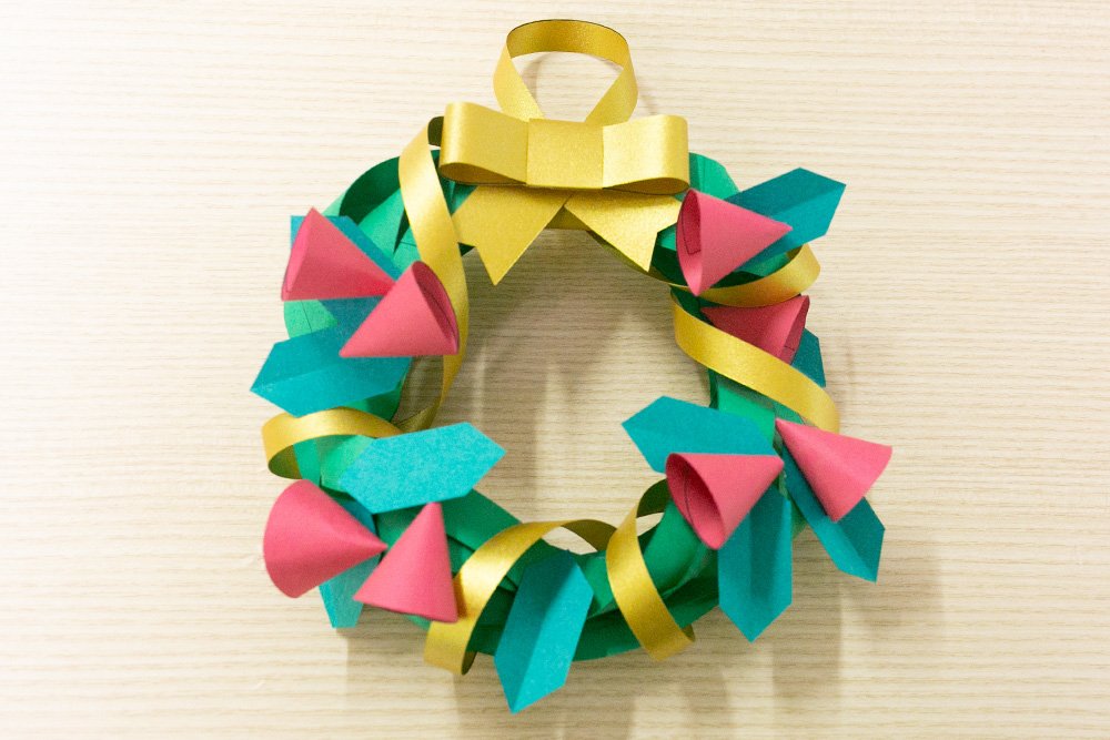 手作り折り紙クリスマスリースの作り方🎄