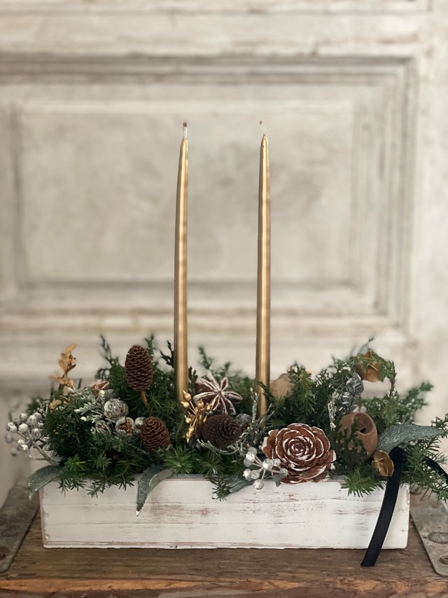 クリスマスキャンドルアレンジ