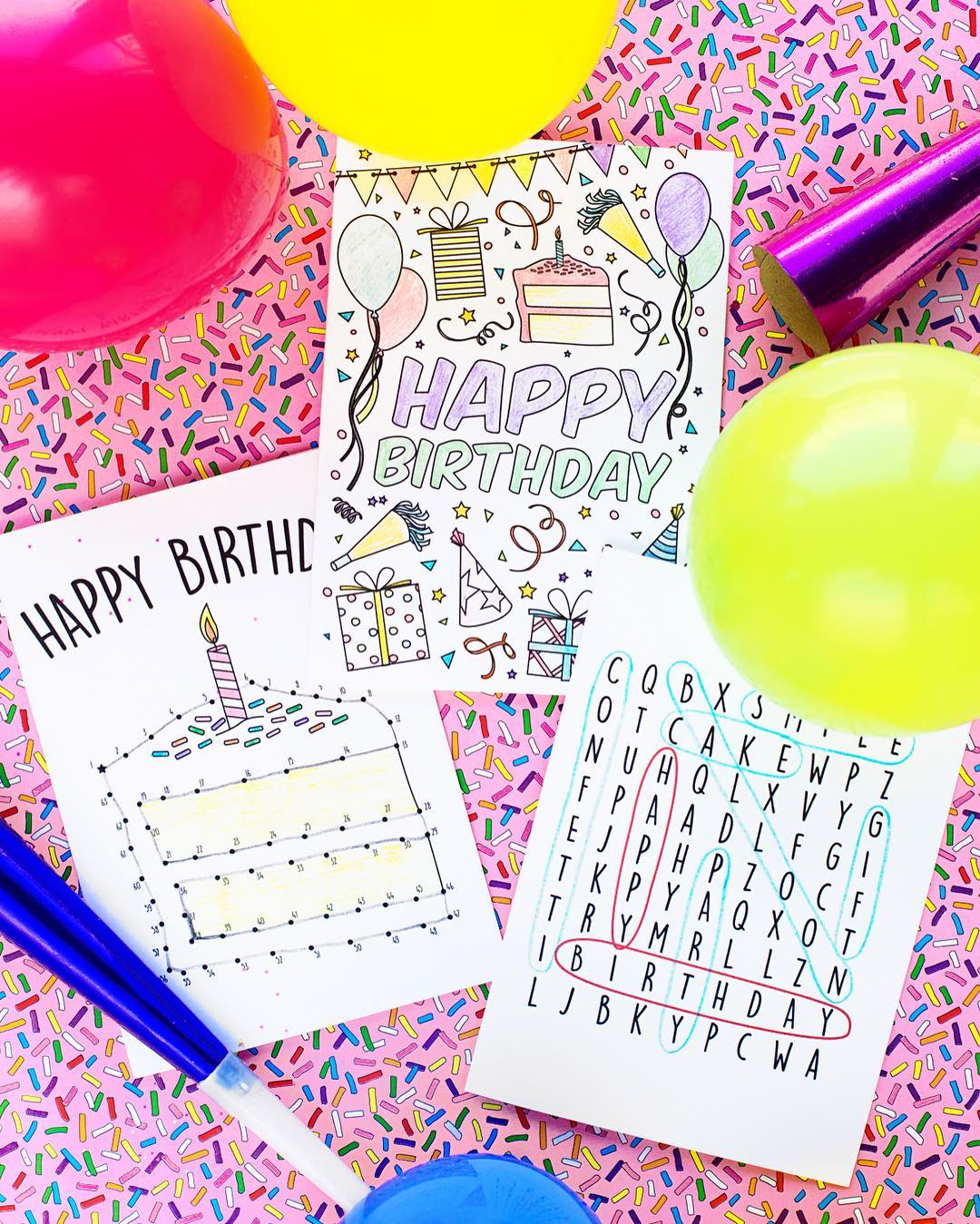 無料 誕生日 バースデー カードのテンプレートイラスト◎手作りにも♪介護アンテナ