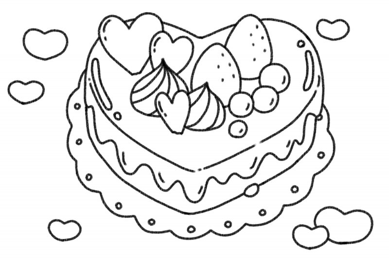 チョコレート詰め合わせ 主線・黒バレンタインデー 冬の季節・行事 大人の塗り絵 ぬりえプリント