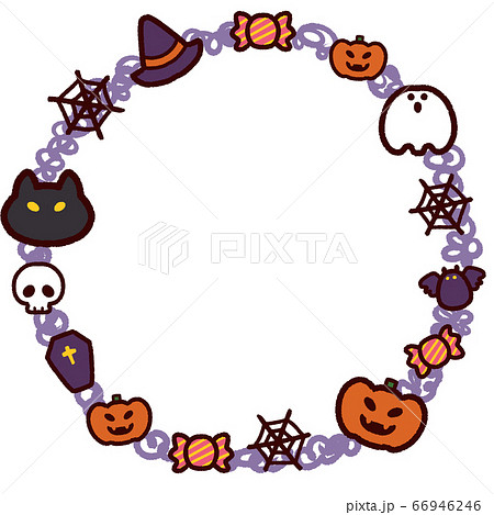 ハロウィンのフレーム枠 無料イラスト レースフレーム白 54560素材Good