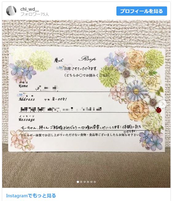 結婚式招待状の返信ハガキをデザインします ご希望のイラストで、新郎新婦を喜ばせます！ココナラ