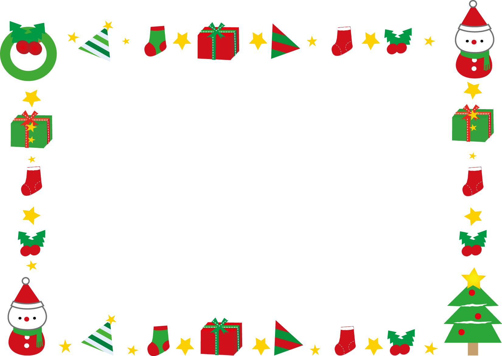 楽しいクリスマスの円形フレーム＜クリスマス・12月・イベント・冬・メッセージカード＞クリスマスに使えるフレーム素材無料イラスト素材TemplateBox