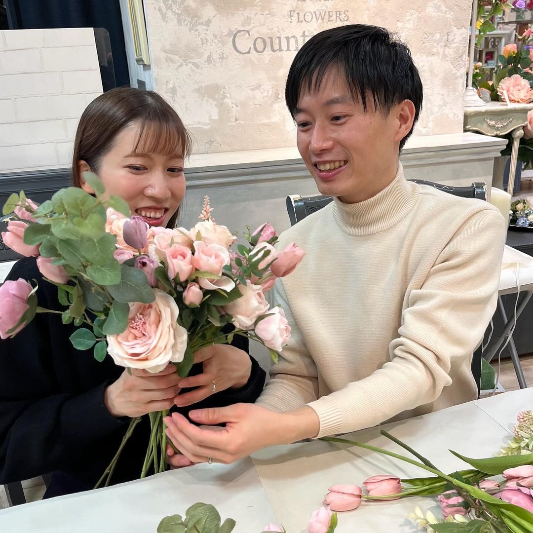 手作りブーケ教室「ホワイト＆グリーンアップルブーケ」LILY OF THE VALLEY 東京・新宿御苑前