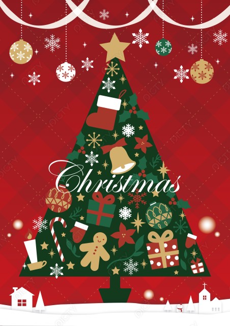 手描きのクリスマスツリーイラスト素材201886896- イメージマート