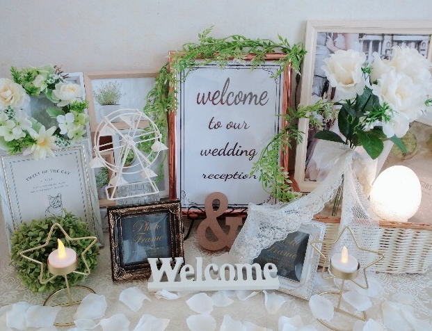 ウェルカムスペース装花アーティフィシャルフラワ