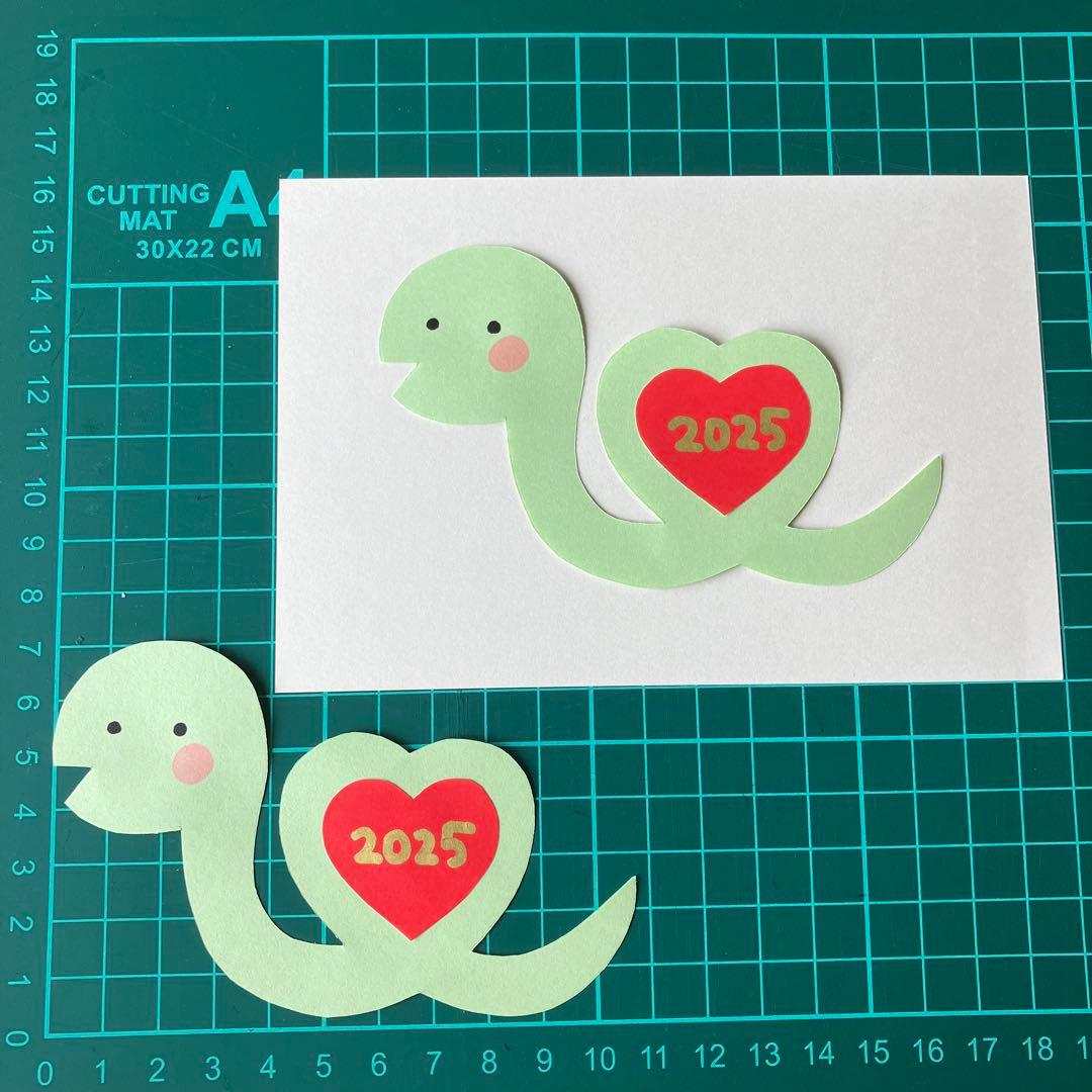 年賀状 製作 こども 蛇どしTikTok