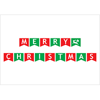 クリスマスツリーとフラッグガーランドのフレーム飾り枠イラスト無料イラスト かわいいフリー素材集 フレームぽけっと