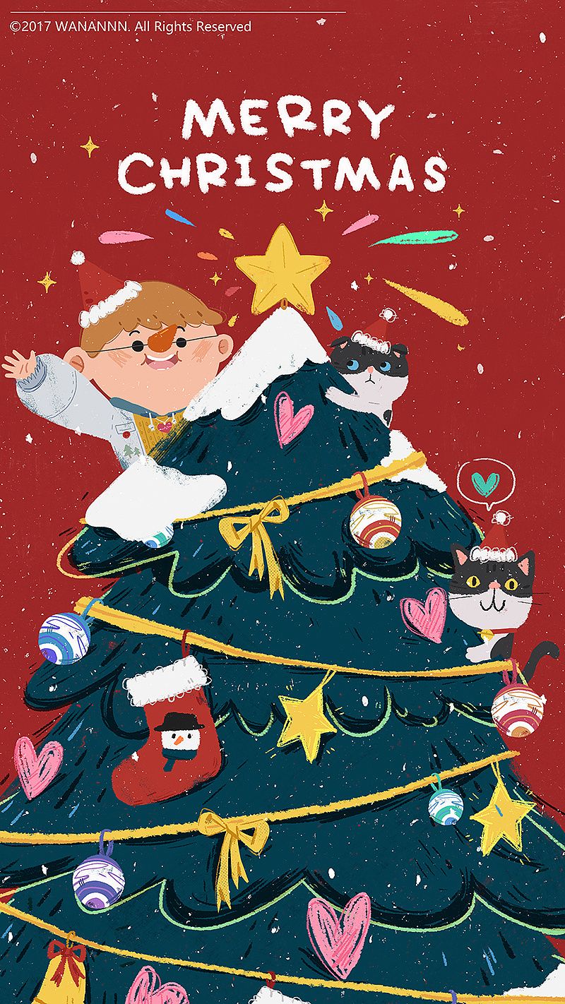 かわいいクリスマスイラストの赤背景チラシの無料チラシテンプレート 15319 - デザインAC