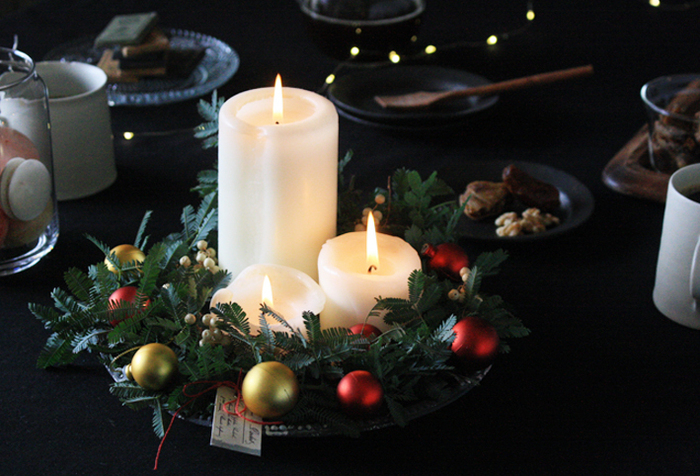 ホワイトクリスマス キャンドルアレンジ * アーティフィシャルフラワー アートフラワー cococara 通販 4839234Creema クリーマ