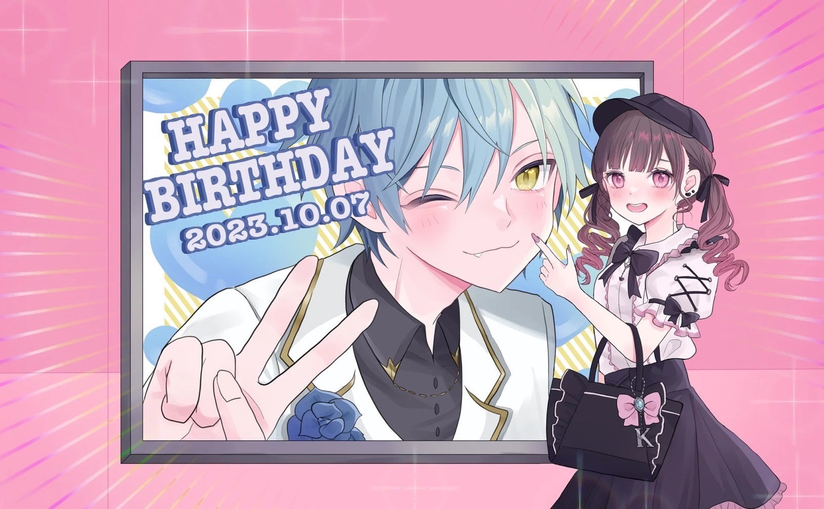 推し色デザイン_縦 POP_黒白グレーCheering AD