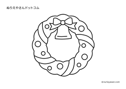 ぬりえ冬の季節行事-１ 幼児教材・知育プリントちびむすドリル 幼児の学習素材館