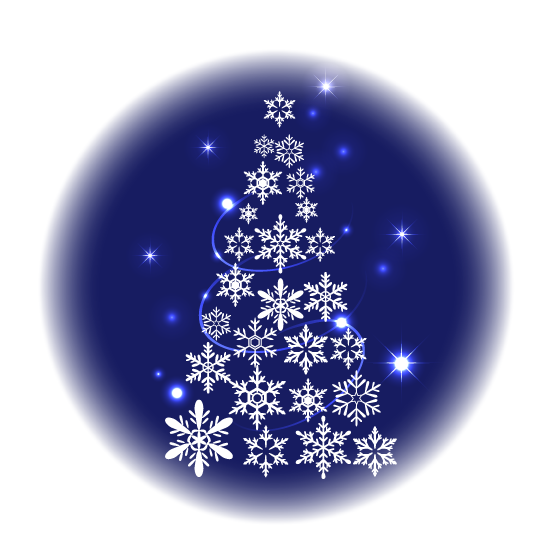 雪の結晶で描いたクリスマスツリーのイラストライトブルーMerry Christmasのイラスト素材FYI00890333ストックフォトの Qlean Market キュリンマーケット