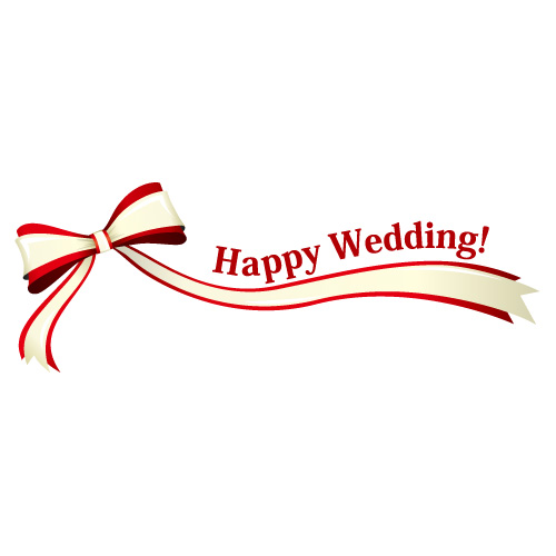 結婚式のイラスト「Happy Wedding・タイトル文字」かわいいフリー素材集 いらすとや