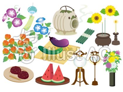 ８月のイラストNo.002『お盆休みに里帰り』 無料のフリー素材集 花鳥風月