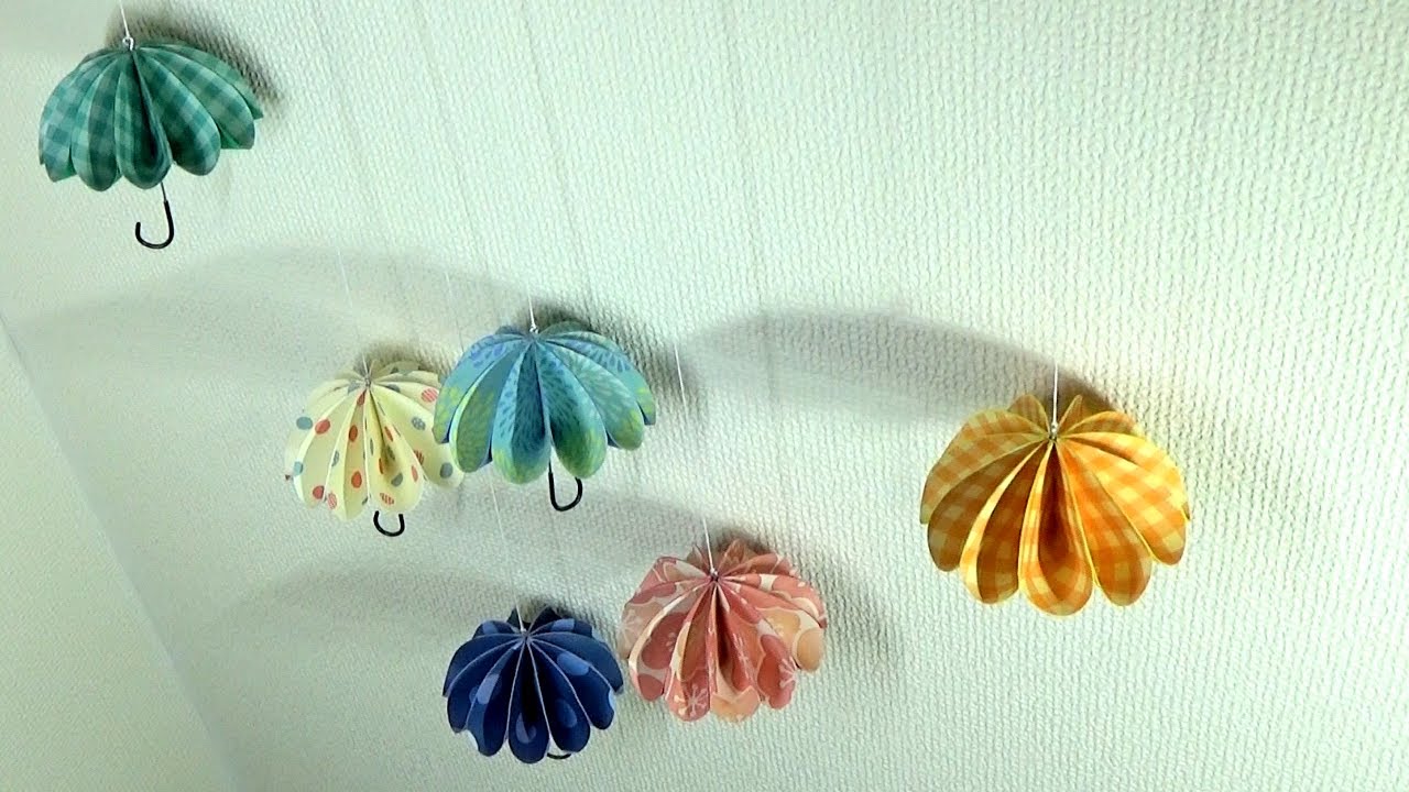 折り紙 6月の飾り・梅雨の飾り簡単！かわいい傘 雨傘・日傘・ビニール傘 の作り方 DIYorigami Easy! How to make acute umbrella