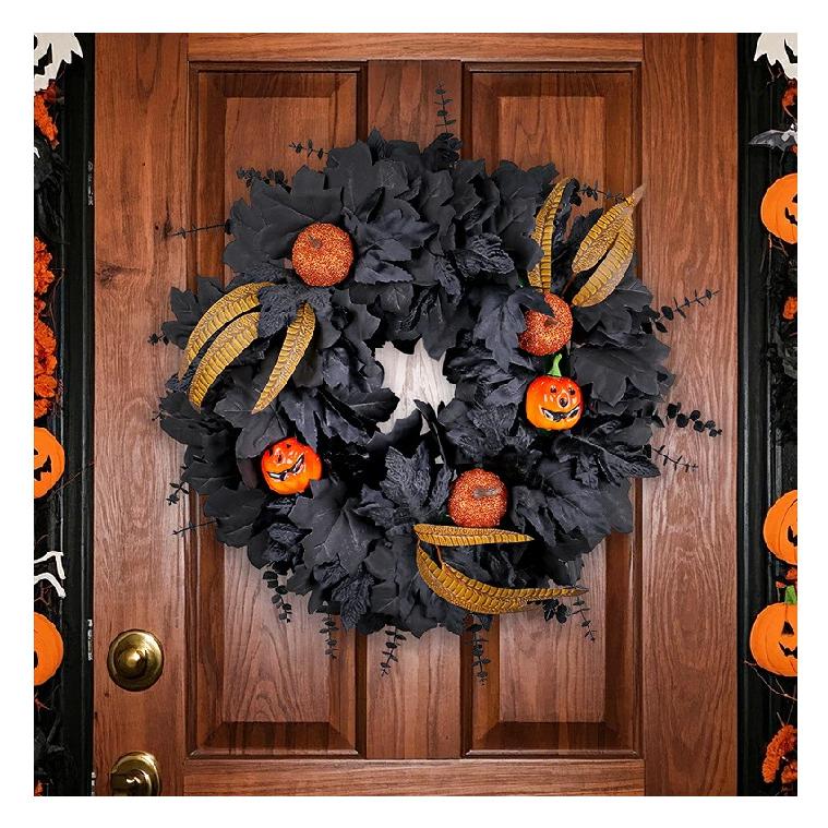 ハロウィンリース リース かぼちゃ パンプキン 玄関 部屋 おしゃれ ハロウィーン 手作り 上品 装飾 怖い 飾り 飾り付け ドア 壁掛け インテリアコスプレ パーティー ディスプレイ ギフト プレゼント halloween ハロウィン リース 玄関 飾り ハロウィーン ライト 飾り付け