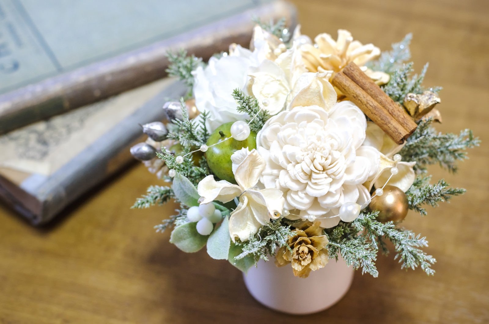 楽天市場 クリスマスアレンジ 手作りキット森の中のナチュラルクリスマスアレンジキットクリスマス アレンジキット ドライフラワー ハンドメイドクリスマスデコレーション キャンドル付き : Coppe Craft Workshop