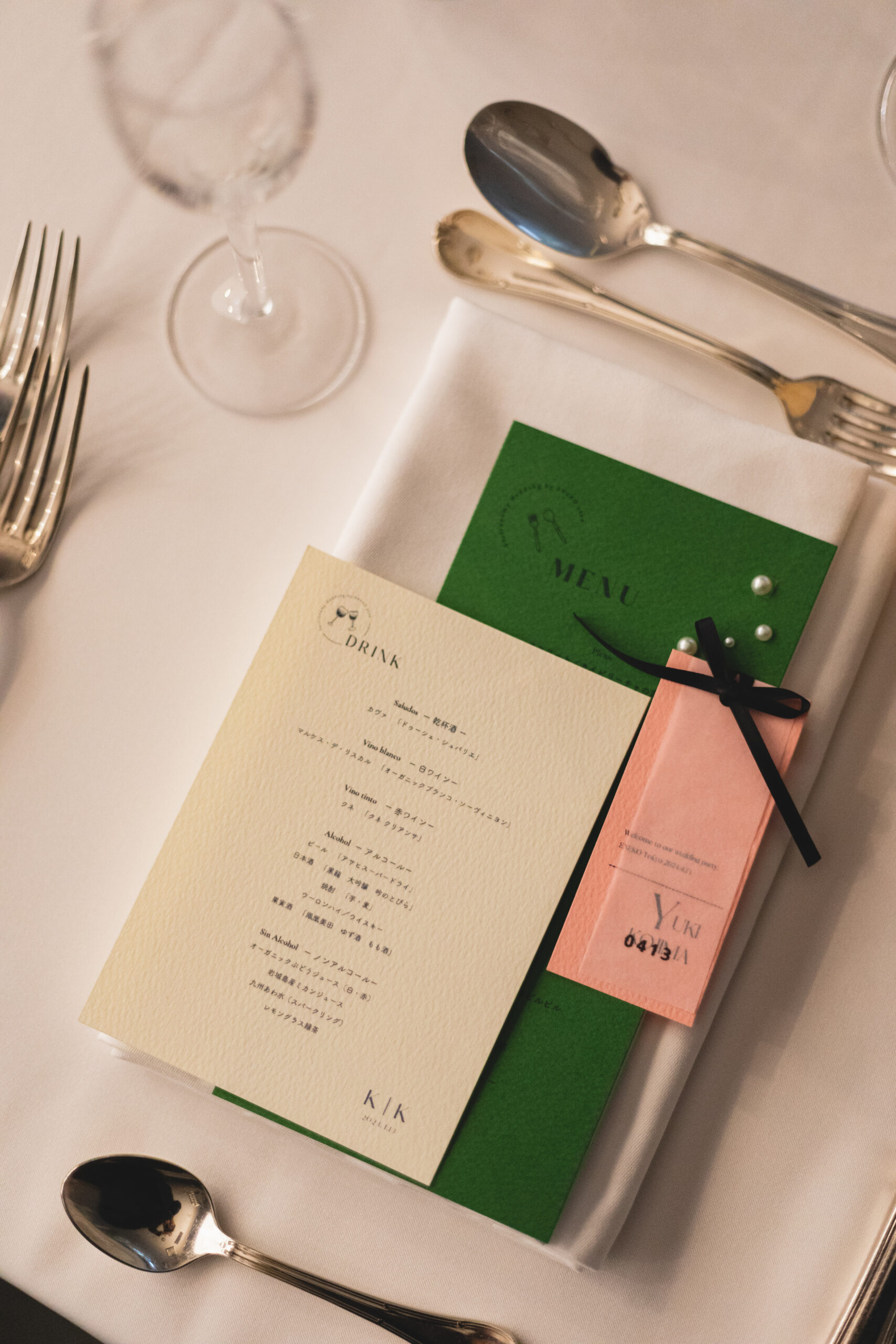 メニュー表結婚式ウェディングトレーシングペーパ