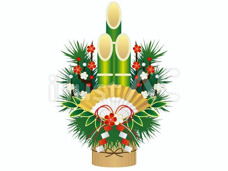 門松 シンプルお正月：イラスト無料