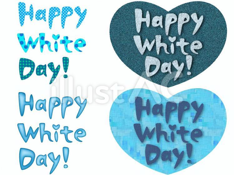 ブルーのかわいいハートを散りばめたホワイトデーのシンプルなポストカード ハガキサイズ縦無料イラスト素材素材ラボ